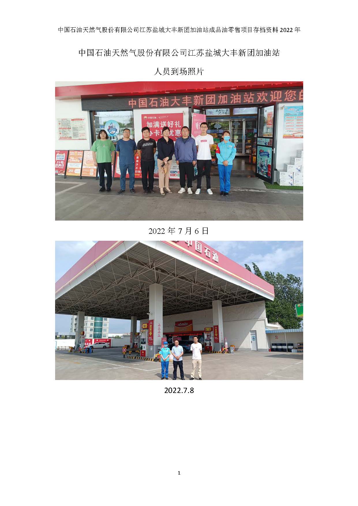 中国石油天然气股份有限公司江苏盐城大丰新团加油站安全评价报告