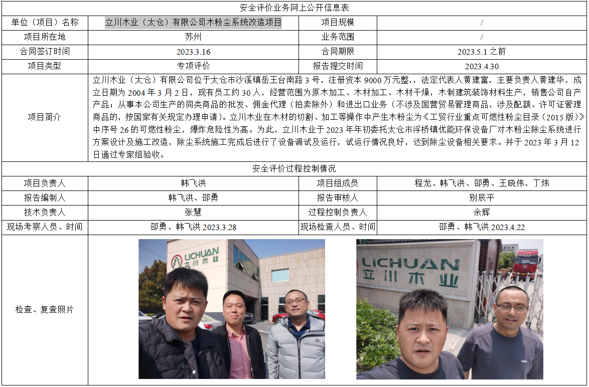 立川木业（太仓）有限公司木粉尘系统改造项目