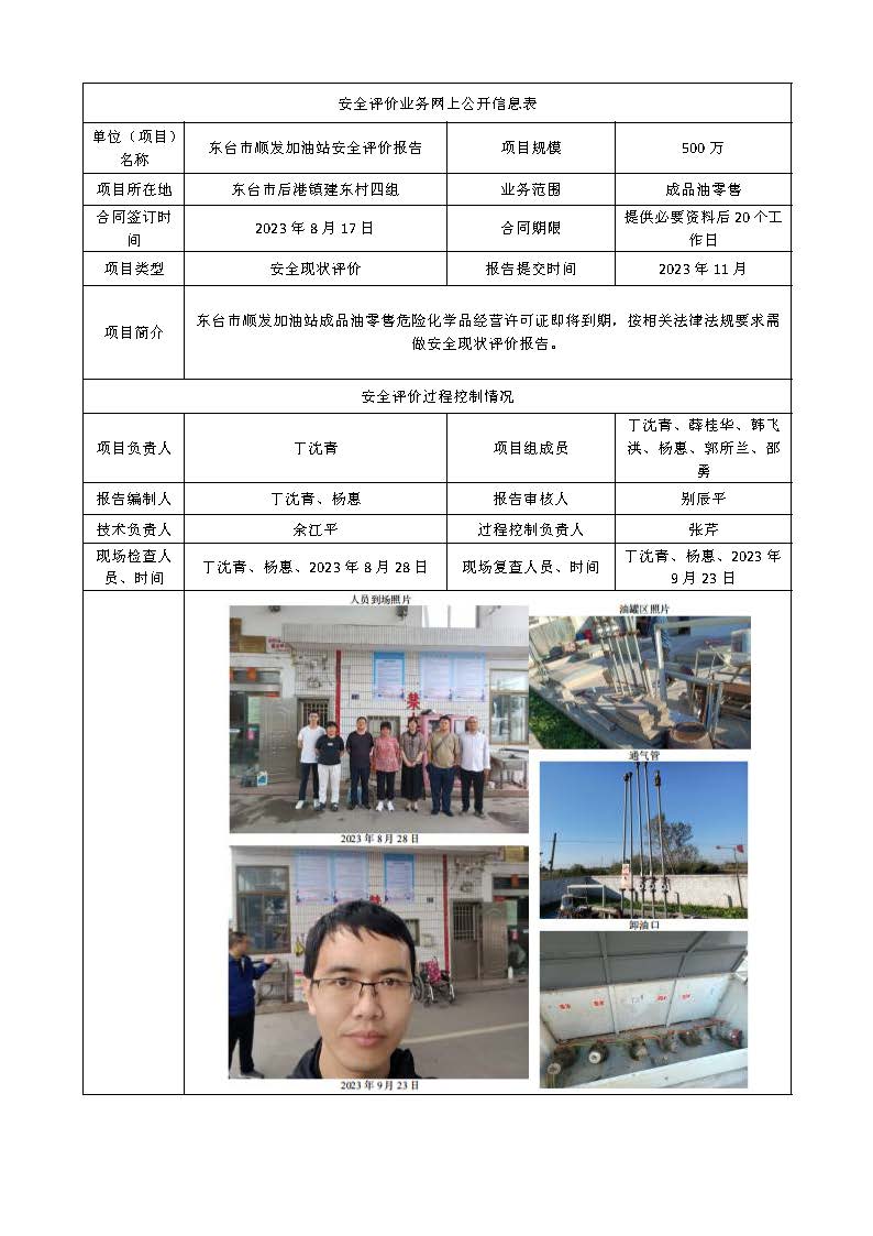 东台市顺发加油站安全现状评价